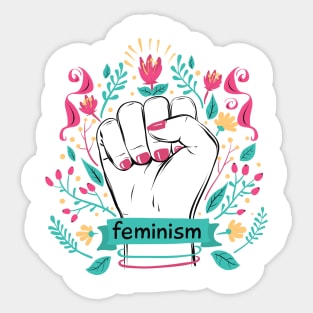 modern hand drawn feminism concept Sticker